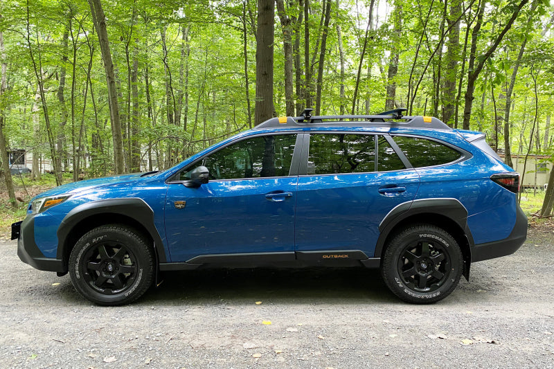 Rally Armor UR Mud Flaps - 2022-2025 Subaru Outback - Black/Blue Logo - #MF76-UR-BLK/BL