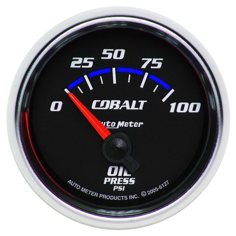 AutoMeter 6127 Cobalt 52mm 100 PSI Short Sweep Electric Oil Pressure Gauge