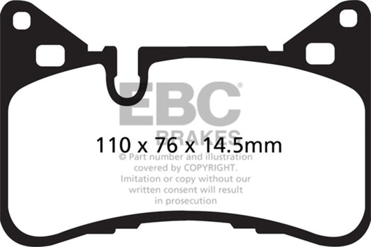 EBC 14 Mercedes-Benz C63 AMG (W204) 6.2 Yellowstuff Rear Brake Pads DP42117R