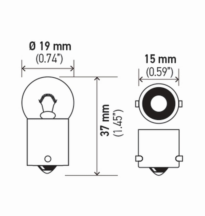 HELLA 5007TB 5007 12V 5W BA15s B6 Bulbs Pair