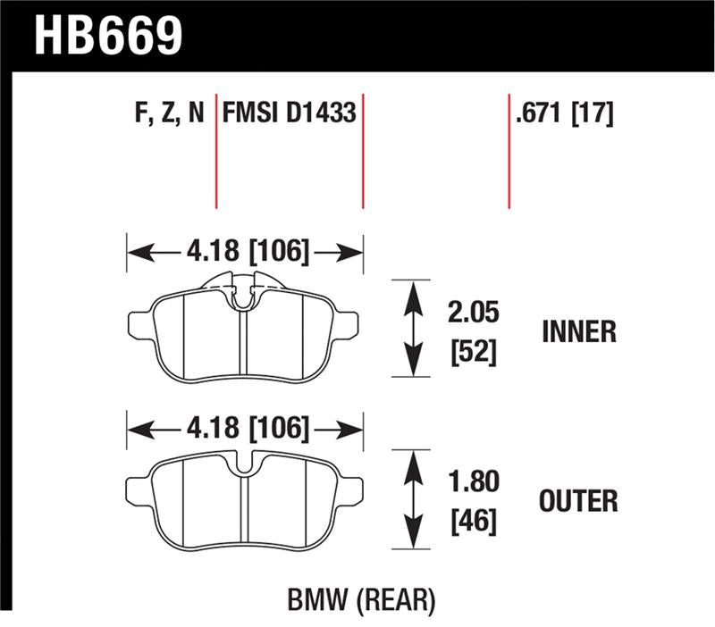 Hawk Performance HB961C.490 HPX Motorsport Brake Pads