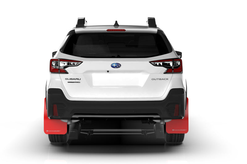 Rally Armor UR Mud Flaps - 2020-2025 Subaru Outback - Black/White Logo - #MF66-UR-BLK/WH
