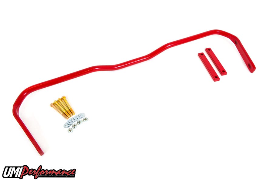 UMI Performance 3665-R Solid 1in Rear Sway Bar Red for 1965-1970 B-Body