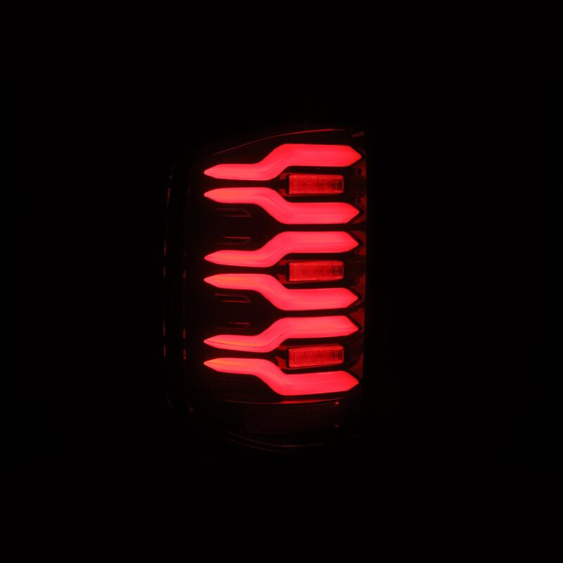 AlphaRex 620050 14-18 Chevrolet Silverado 1500 Luxx-Series LED Tail Lights Black/Red w/Activation Light/Sequential Signal
