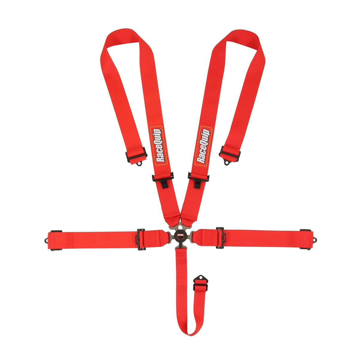 RaceQuip 741011 Red SFI Camlock 5-Point Pull-Down Lap Seat Belt