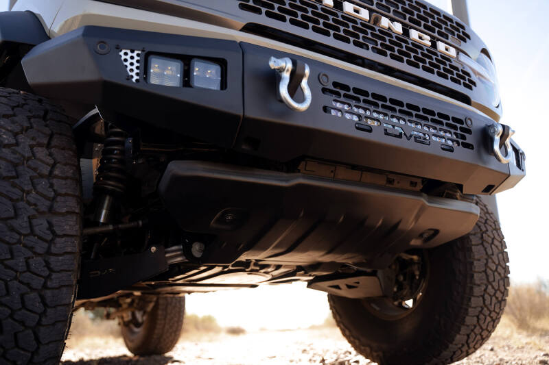 DV8 Offroad 2021+ Ford Bronco Bumper- Accommodates 20in Dual Row Light Bar & (4) 3in Pod Light Mount - #FBBR-03