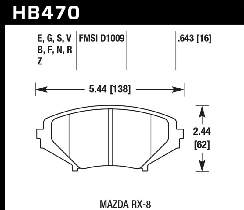 Hawk Performance HB470D.643 ER-1 Motorsport Brake Pads