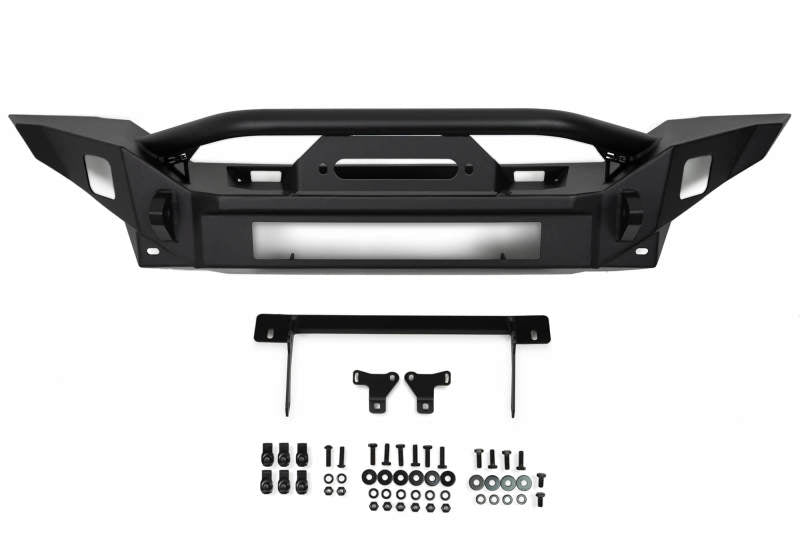 DV8 Offroad 18-23 Jeep Wrangler JL / 20-23 Jeep Gladiator JT FS-7 Mid-Width Winch Front Bumper - #FBJL-07