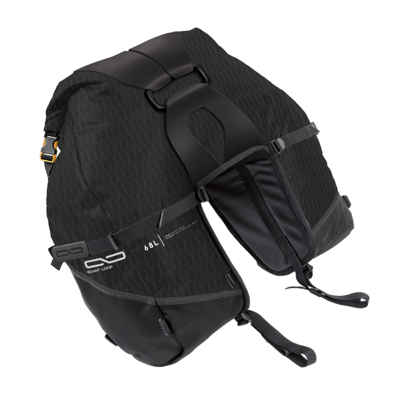 Giant Loop GBSB25-B Great Basin Saddlebag 68L Black Motorcycle