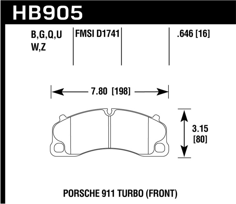 Hawk Performance HB905Z.646 Performance Ceramic Street Brake Pads