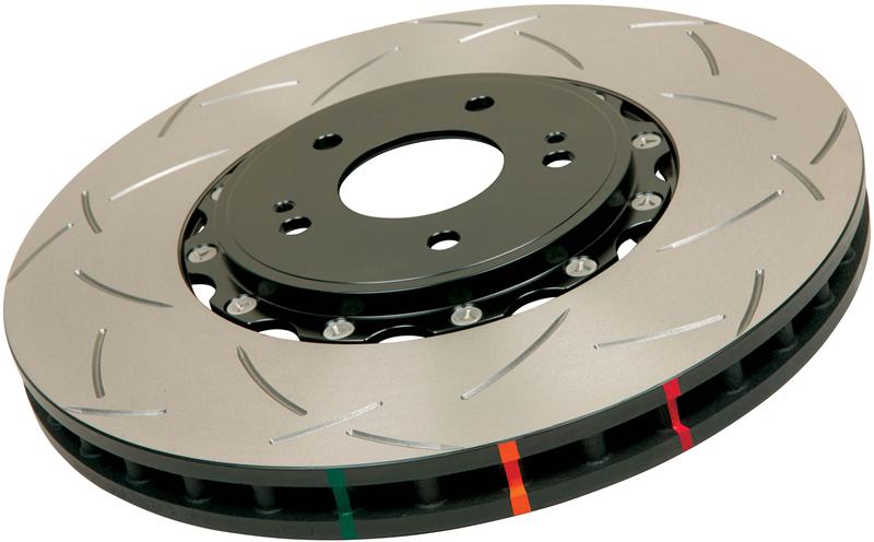 DBA 09-11 Nissan GTR R-35 Front Slotted 5000 Series 2 Piece Rotor Assembled w/ Black Hat