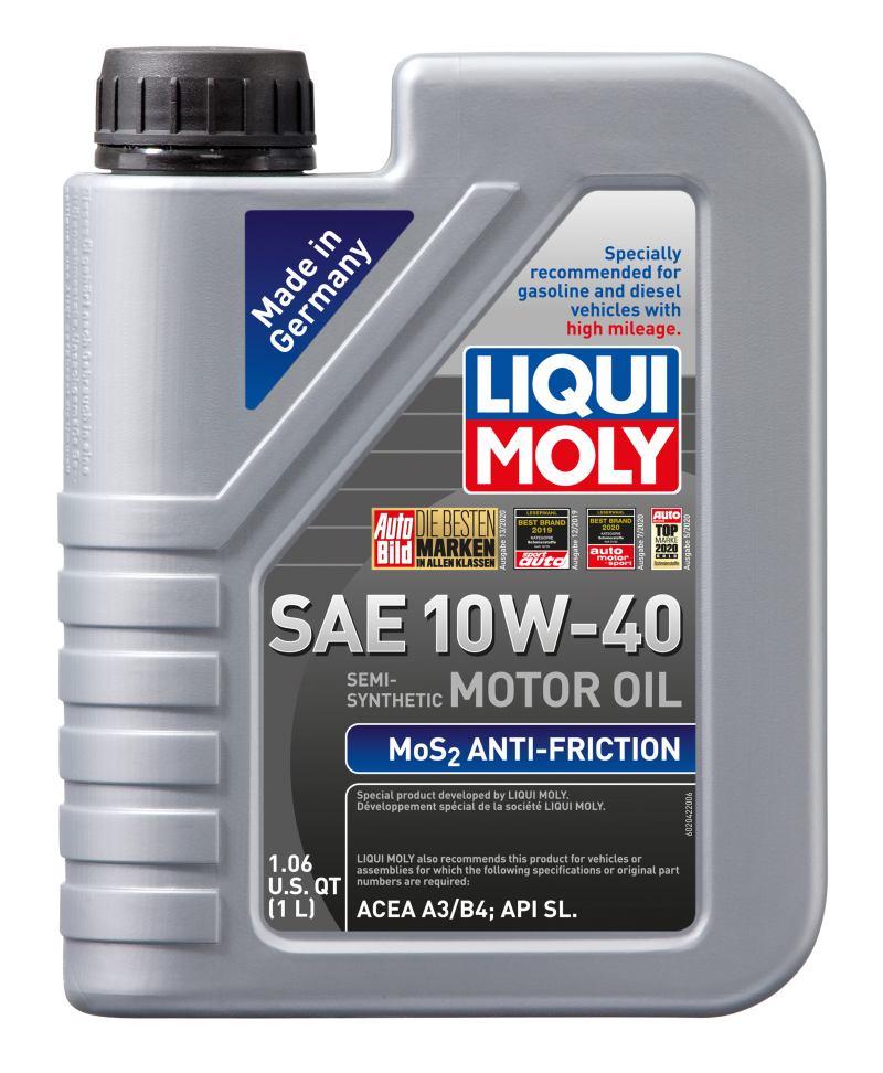 LIQUI MOLY 1L MoS2 Anti-Friction Motor Oil 10W-40 (2042) - Pack of 12