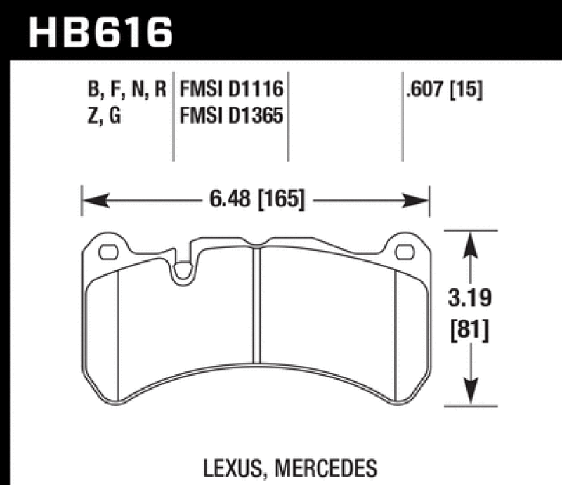 Hawk Performance HB616D.607 ER-1 Motorsport Brake Pads