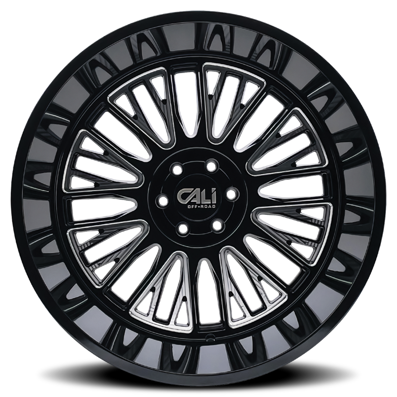 Cali Off-Road Vertex 9116 20x10 6x135 -25mm Gloss Black Milled Wheel 9116-2136BM