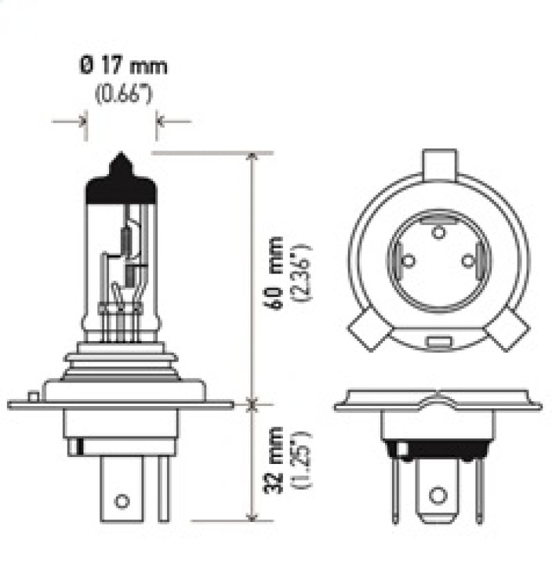 HELLA H4 12V 130/90W Halogen Headlight Bulb