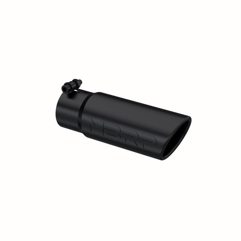 MBRP T5115BLK Exhaust Tip - 3.5" OD Angled Rolled End; 3" inlet; 10" length | Black Coated