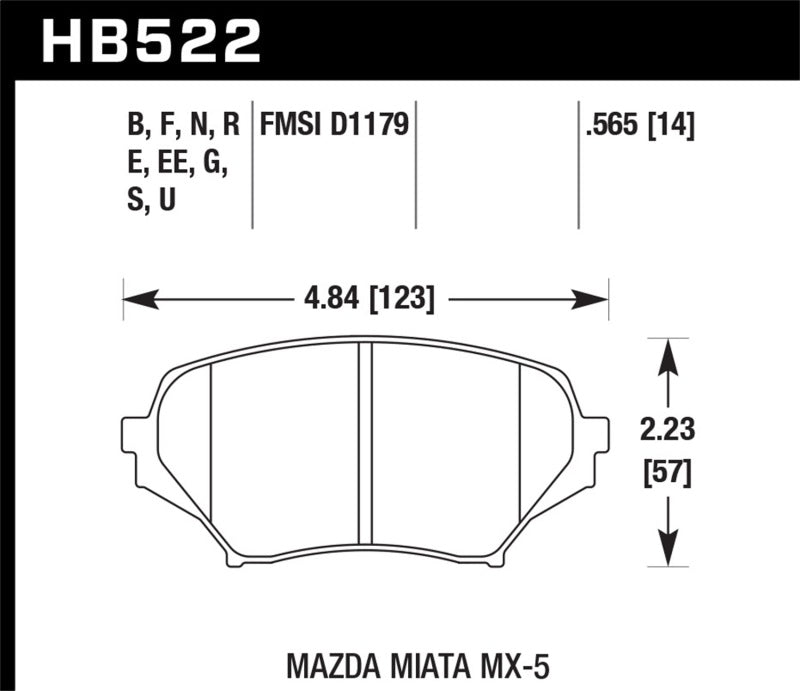 Hawk Performance HB522C.565 HPX Motorsport Brake Pads