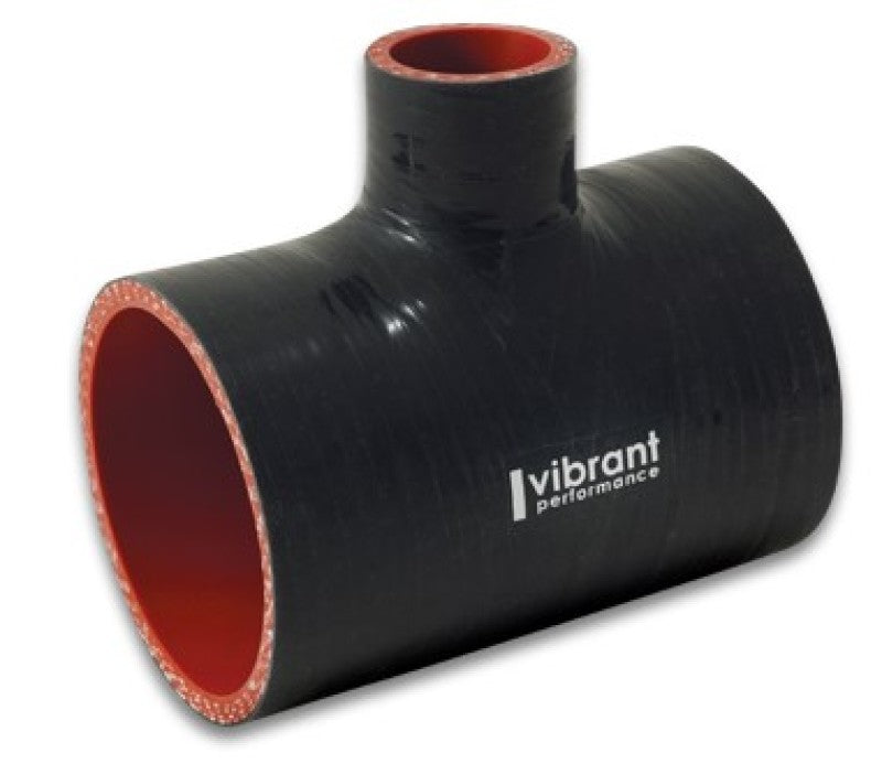 Vibrant 4 Ply Reinforced Silicone T Adapter - 2in Outlet ID x 4in OAL x 1in