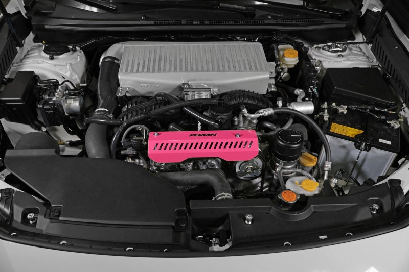 PERRIN 22-26 Subaru WRX Pulley Cover - Hyper Pink (SHORT - For Use w/PERRIN AOS)