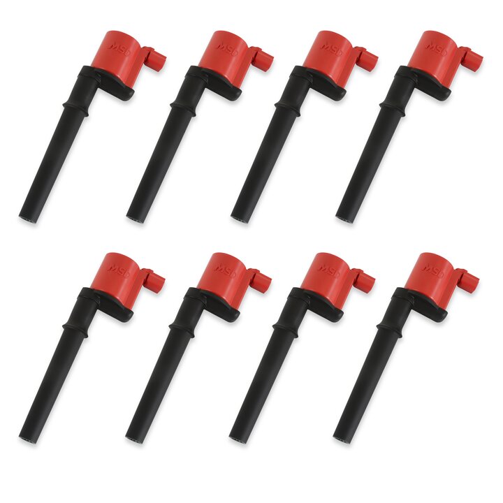MSD 82448 Coil - Blaster - for Ford 4-Valve V8 - Red - 8-pack