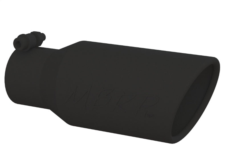 MBRP T5157BLK Black Series Exhaust Tip Angled Rolled End Steel Black Coated Exhaust Tip