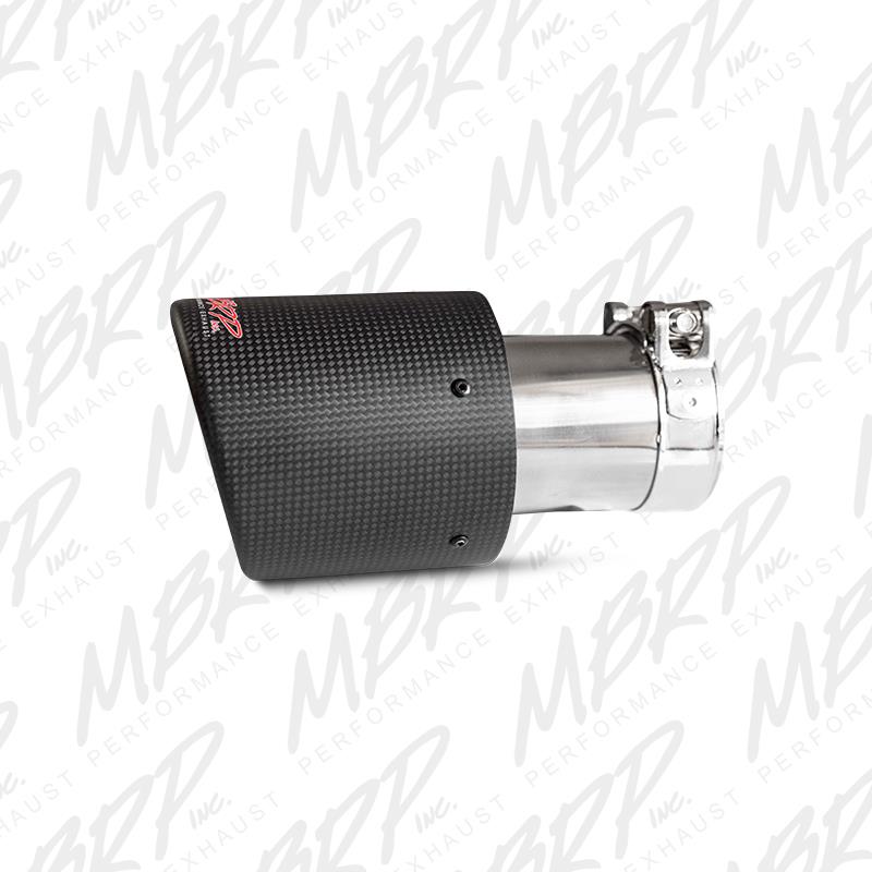 MBRP T5122CF Dual Wall Angled Exhaust Tip (4in outside diameter, 3in inlet, 7.7in length, Carbon Fiber), 1 Pack