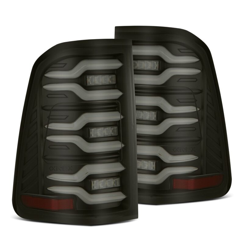 AlphaRex 640040 19-21 Dodge Ram 1500 Luxx-Series LED Tail Lights Black w/Activation Light/Sequential Signal