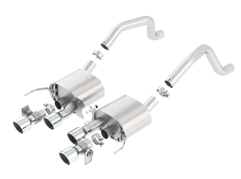 Borla 11903 15 Chevy Corvette C7 ZO6 6.2L w/o AFM w/ NPP ATAK Quad RD RL IC Tips Center Rear Exit Exhaust - #11903
