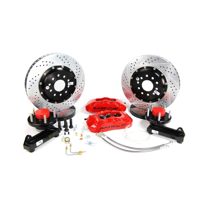 Baer Brakes 64-72 GM A-Body/67-69 F-Body STD Studs 13in Pro+ Front SDZ Brake Kit - Red — Fits 1964-72 GM A-Body…