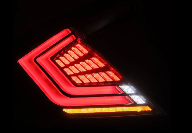 AlphaRex 676010 16-21 Honda Civic Hatchback / Type-R FK8 Nova-Series LED Tail Lights - Black Smoke