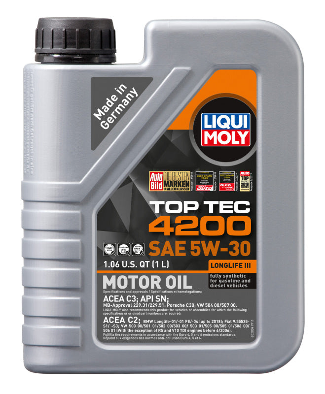 LIQUI MOLY 1L Top Tec 4200 New Generation Motor Oil SAE 5W-30 (2004) - Pack of 6