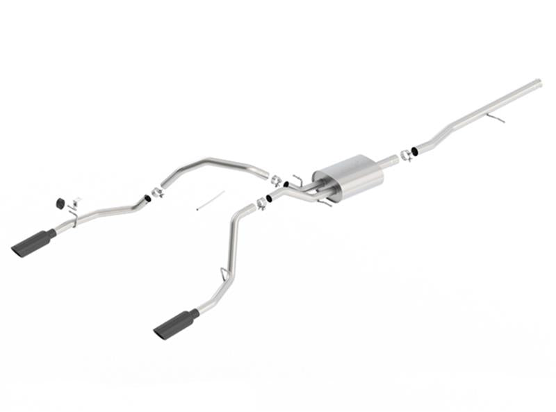 Borla 140537BC 14 Silv/Sierra C/B Exhaust ATAK 1500 5.3L V8 AT/MT 2&4WD Ext Cab (78.7) WB - Black Chrome - #140537BC