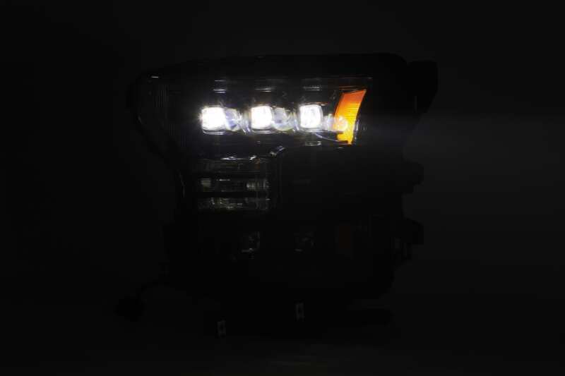 AlphaRex 880163 17-20 Ford Raptor NOVA LED Projector Headlights Plank Style Alpha Black w/Activation Light/Sequential Signal