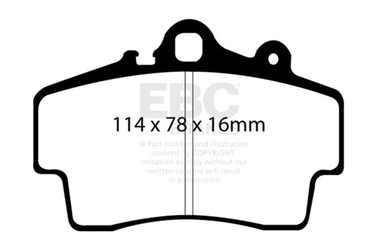 EBC 97-99 Porsche Boxster (Cast Iron Rotors only) 2.5 Redstuff Front Brake Pads DP31207C