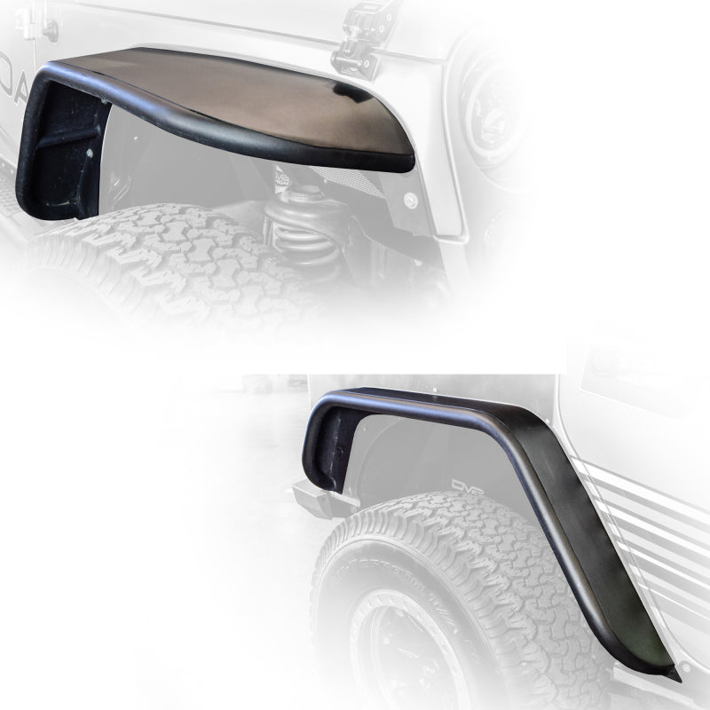 DV8 Offroad 07-18 Jeep Wrangler JK Front & Rear Flat Tube Fenders - #FENDB-02