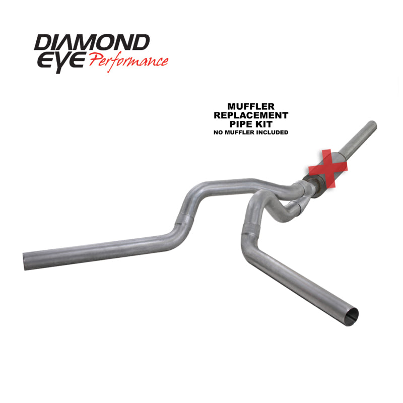 Diamond Eye K4236A-RP 4in Cat-Back Exhaust Muffler Replacement Pipe - 2004-2007 Dodge Ram 2500/3500 | Aluminized