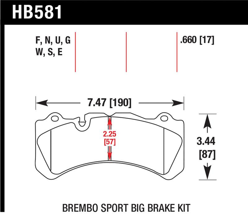 Hawk Performance HB581U.660 DTC-70 Motorsport Brake Pads