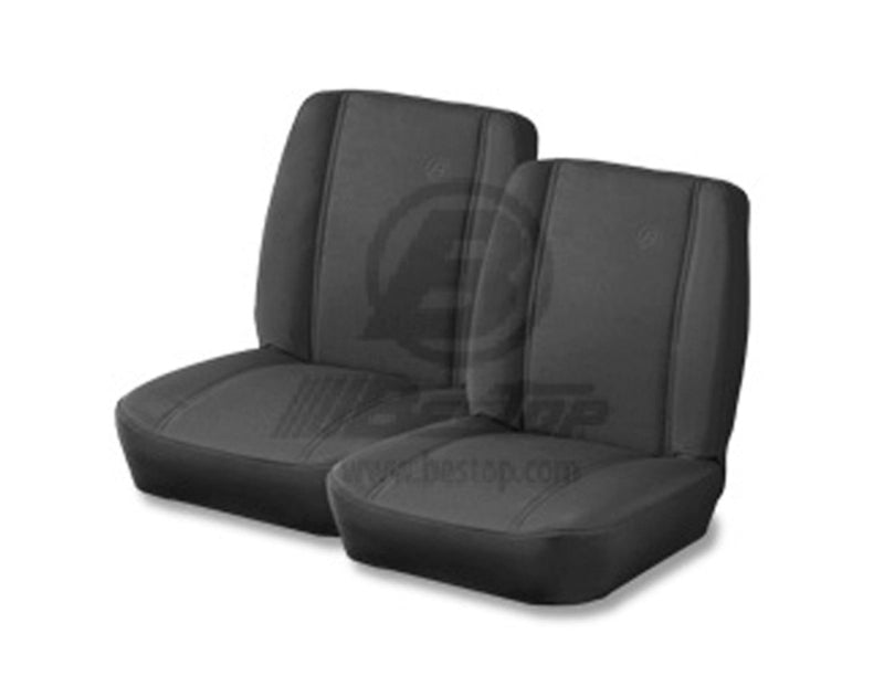 Bestop 55-83 for Jeep CJ5 Front Trailmax II Classic Seat (All Vinyl Black Crush)