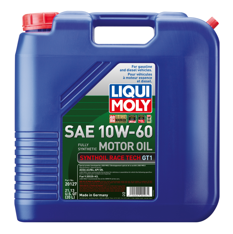LIQUI MOLY 20L Synthoil Race Tech GT1 Motor Oil SAE 10W-60 (20127)