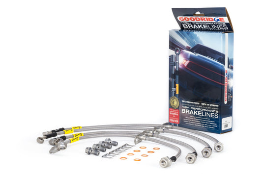 Goodridge 17-18 Honda Civic (Base/LX/EX) Stainless Steel Brake Line Kit 20042