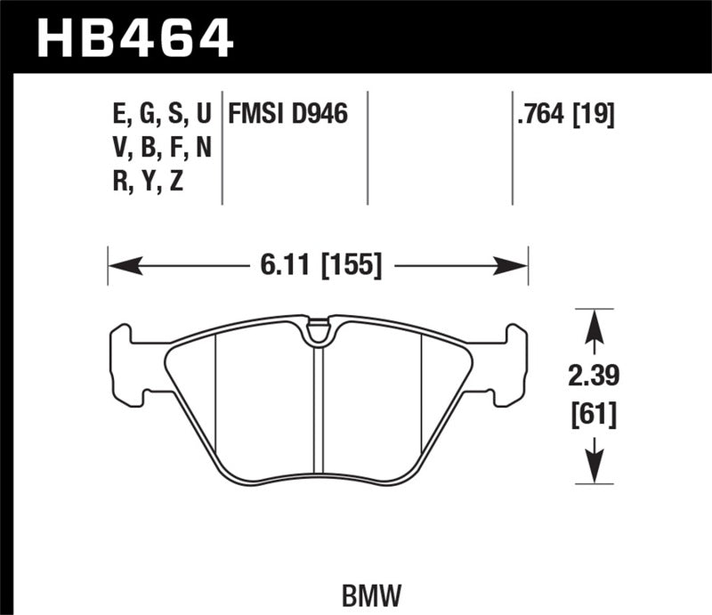 Hawk Performance HB464C.764 HPX Motorsport Brake Pads