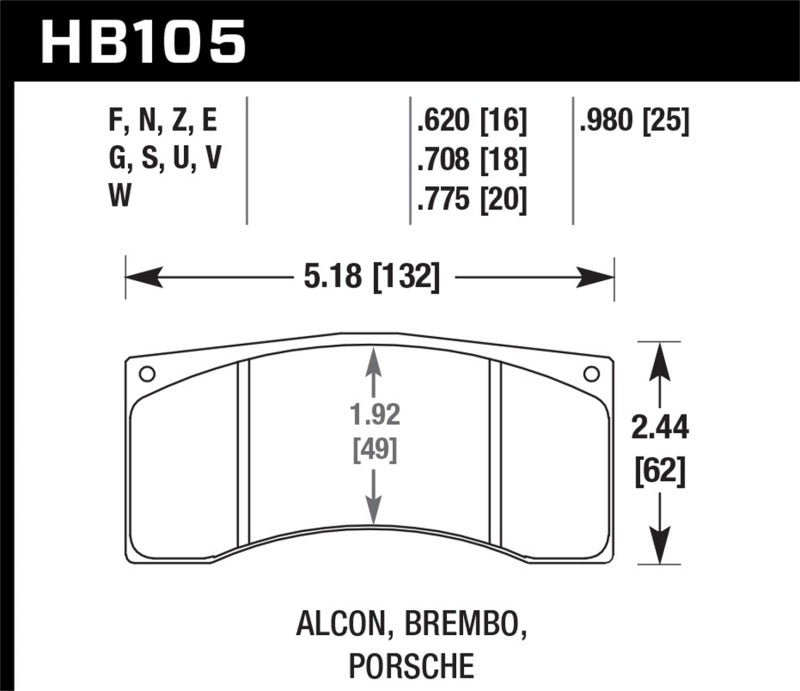 Hawk Performance HB105F.620 HPS Performance Street Brake Pads