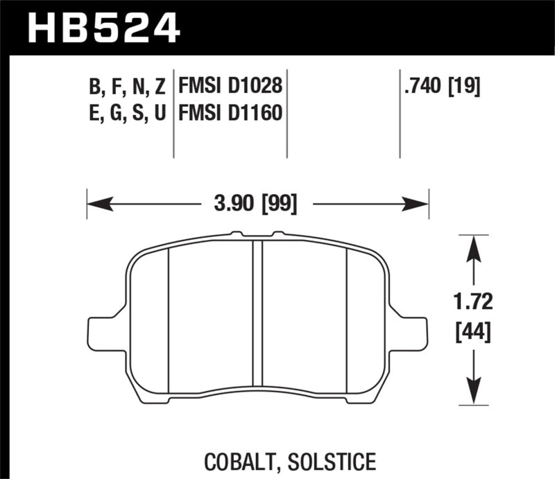 Hawk Performance HB524F.740 HPS Performance Street Brake Pads