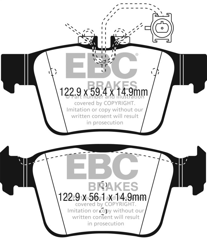 EBC 2017+ Alfa Romeo Giulia 2.0T Redstuff Rear Brake Pads DP32315C
