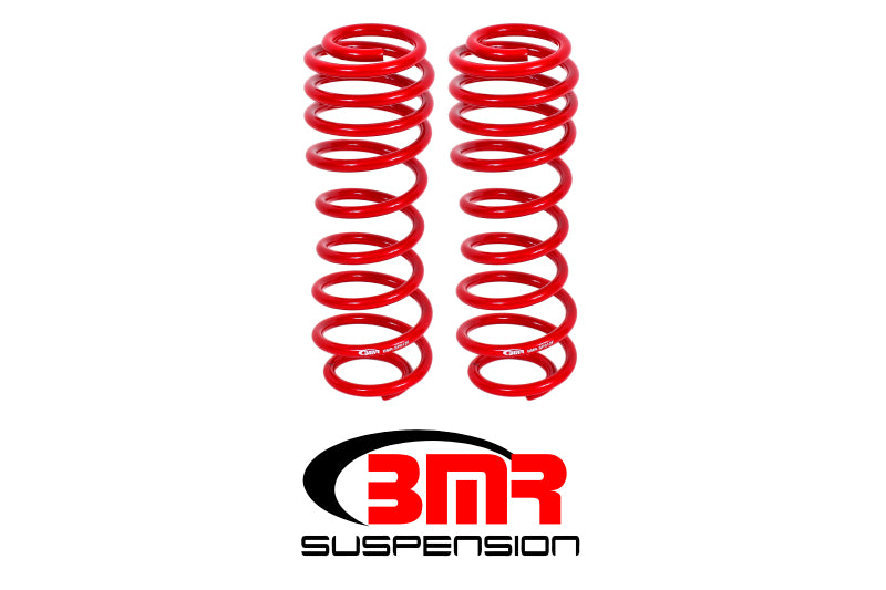 BMR 2005-2014 S197 Mustang GT/GT500 Rear Performance/Drag Lowering Springs - Red