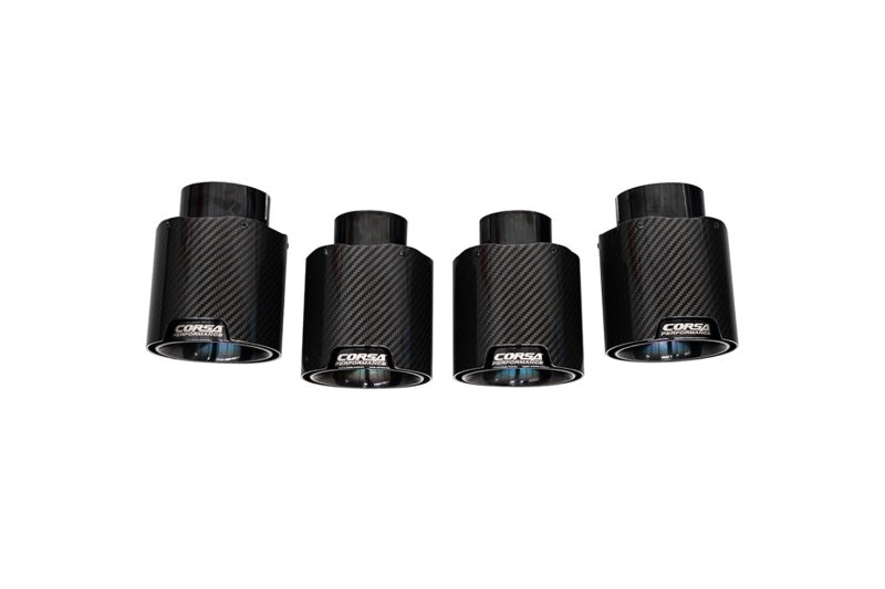 Corsa 20-26 Chevrolet Corvette C8 RWD 4.5in Carbon Fiber Black PVD Tip Kit (For Corsa Exhaust Only)