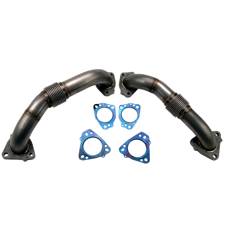 Wehrli Custom Fabrication WCF100226 Billet Exhaust Manifold & Stainless Up Pipe Kit for 2017-2026 Chevrolet Silverado / GMC Sierra 2500 HD / 3500 HD L5P Duramax