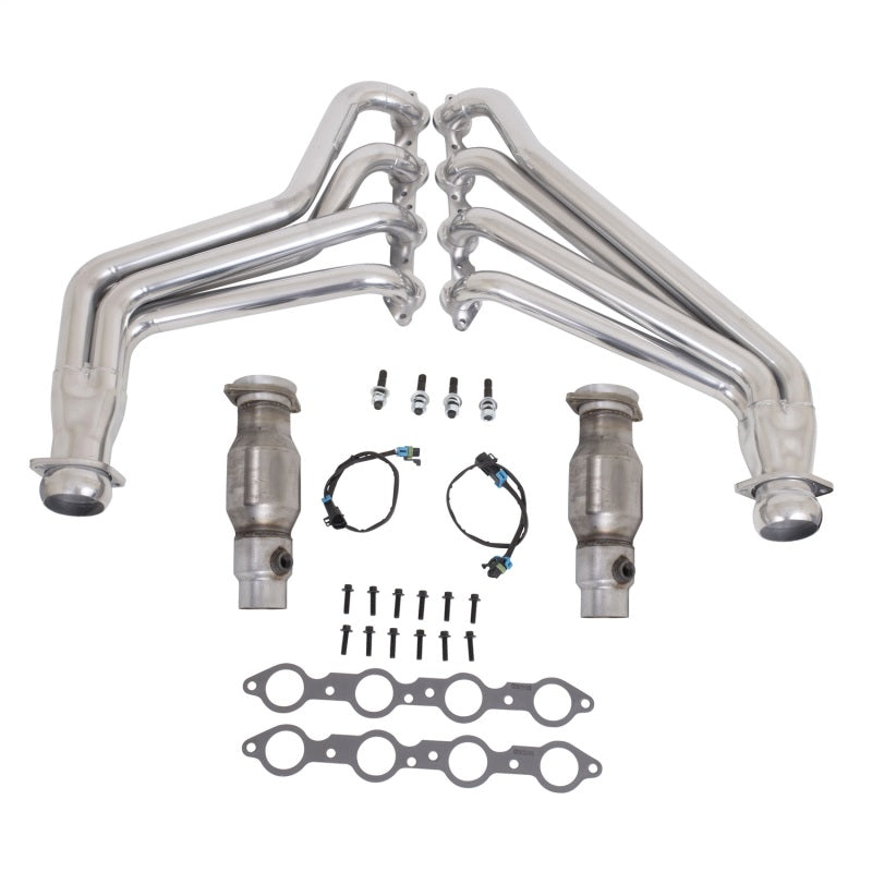 BBK Performance 40210 Long Tube Headers with High Flow Catalytic Converters 1-3/4 Silver Ceramic for 2010-2015 Chevrolet Camaro SS / ZL1 (6.2L)