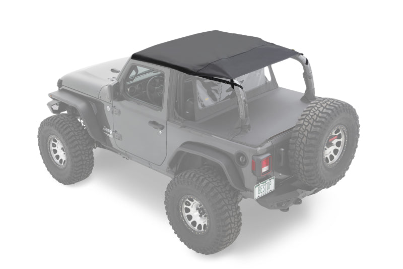 Bestop 18-23 Jeep Wrangler JL 2-Door Header Safari Cable Style Bikini (Black Diamond)