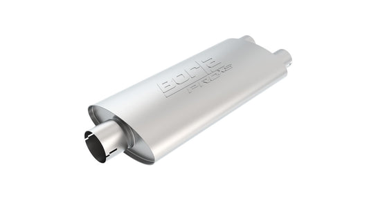 Borla 400486 ProXS Muffler 3 in Center Inlet / 2.25 in Dual Outlet Notched (19 x 4 x 9.5 in Oval)